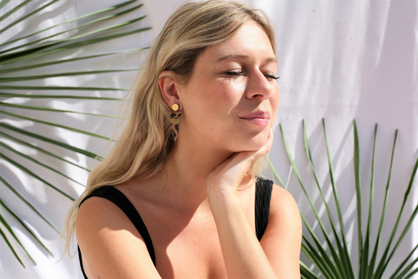 BOUCLES D'OREILLES GALA CUIR PAILLETTES