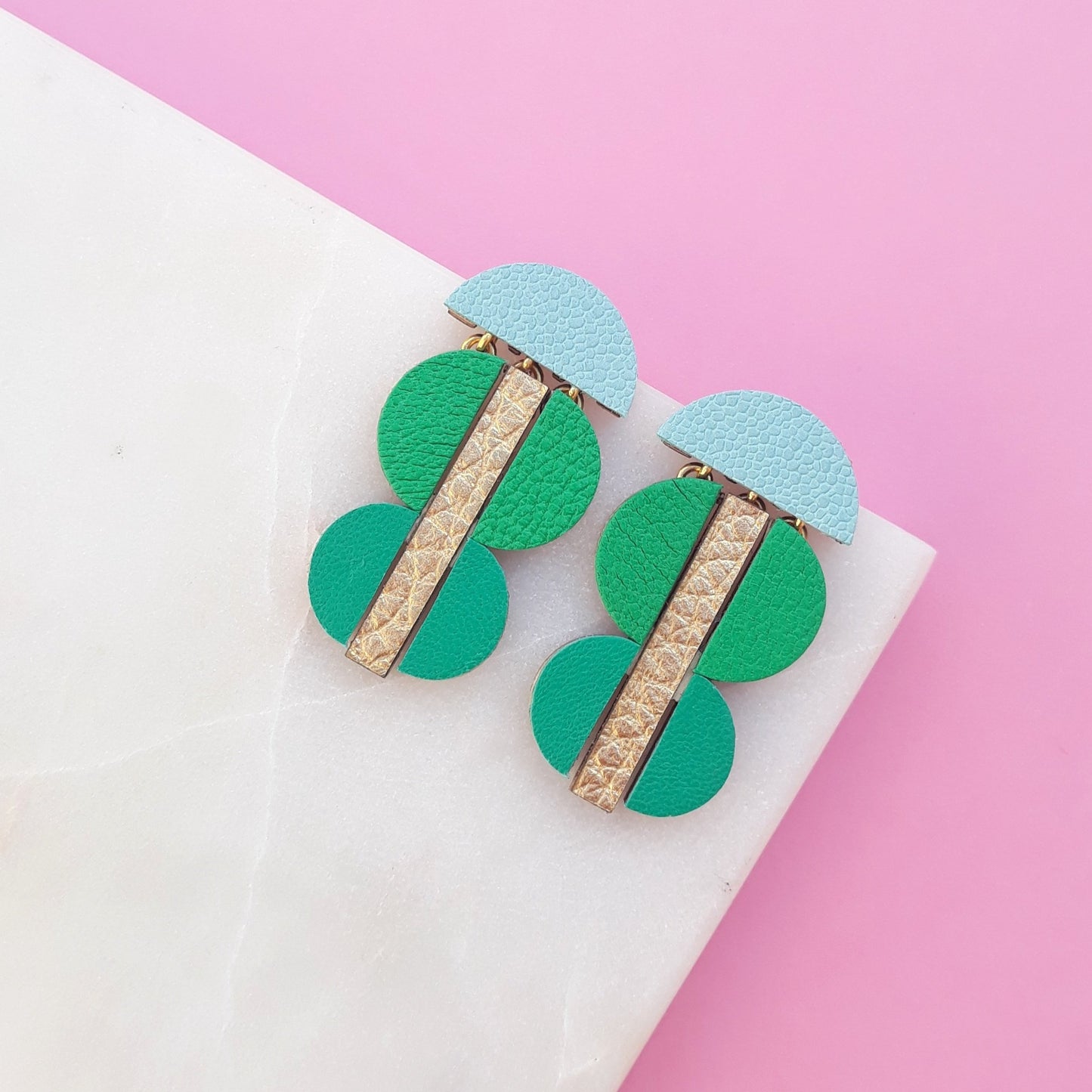 BOUCLES D'OREILLES MI CUIR MIX