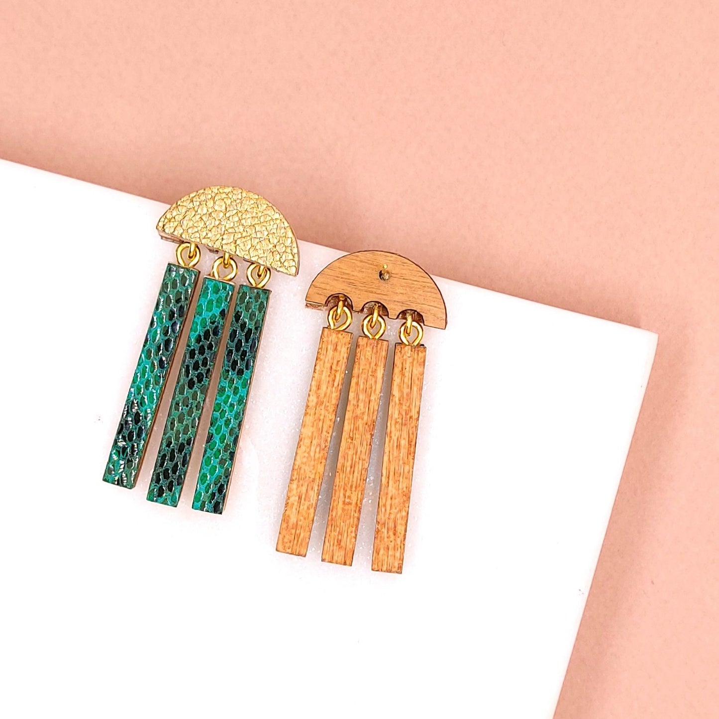 BOUCLES D'OREILLES CHACHA CUIR MIX