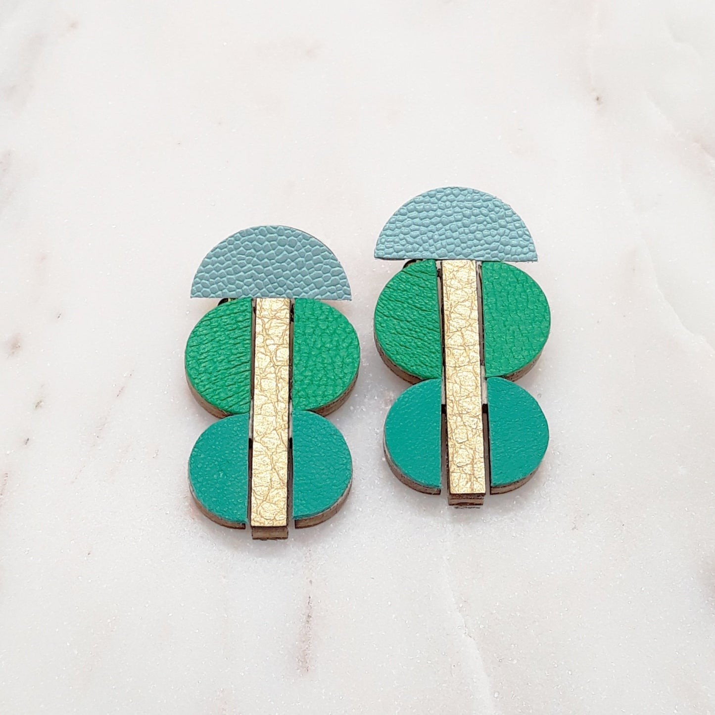 BOUCLES D'OREILLES MI CUIR MIX