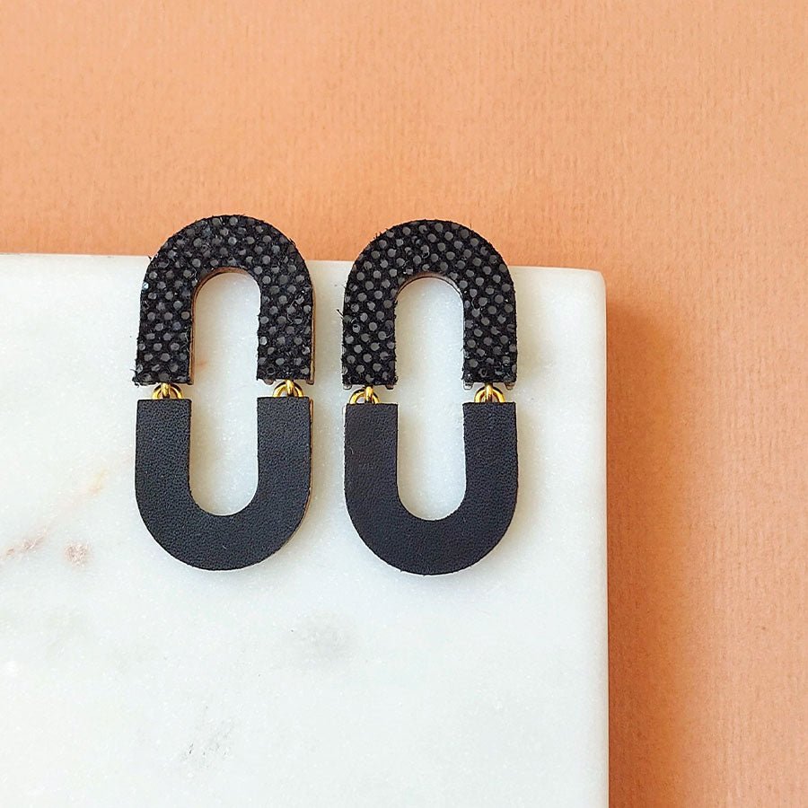 BOUCLES D'OREILLES BELLA UNI CUIR