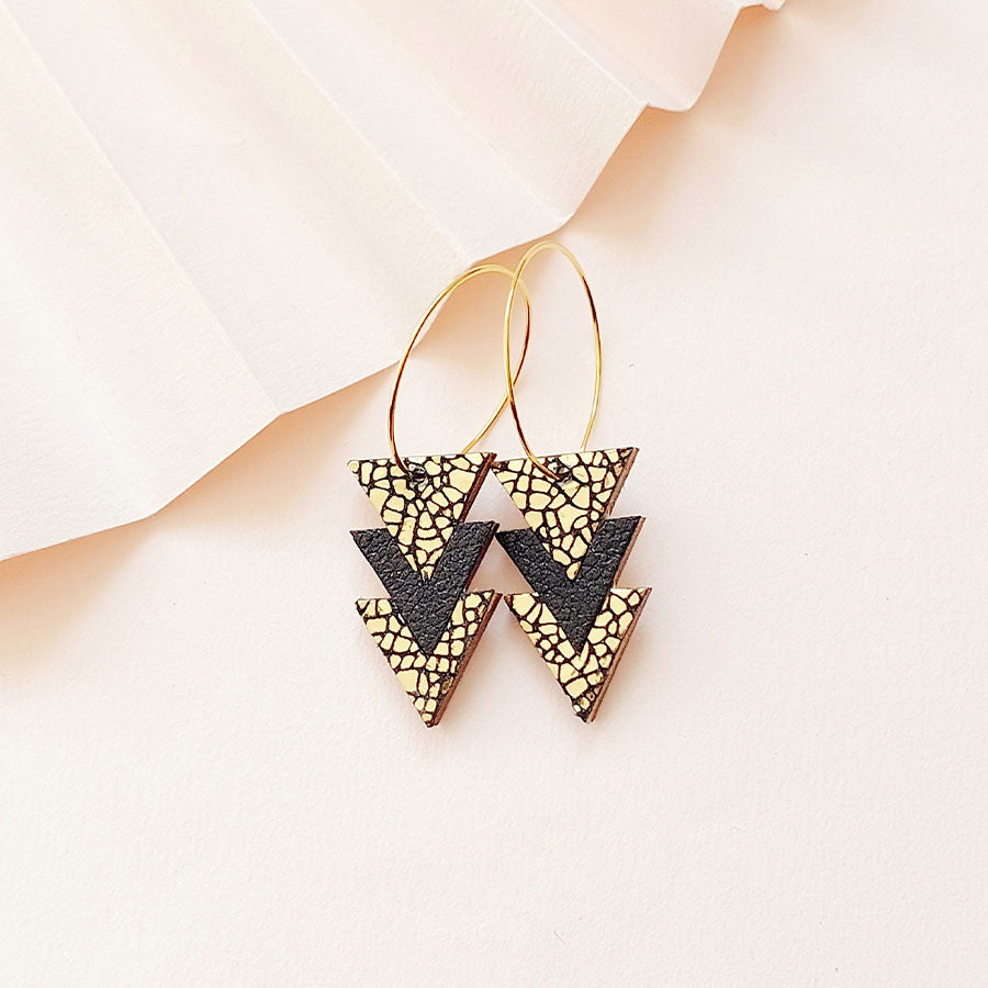 BOUCLES D'OREILLES CREOLES HOLLY CUIR