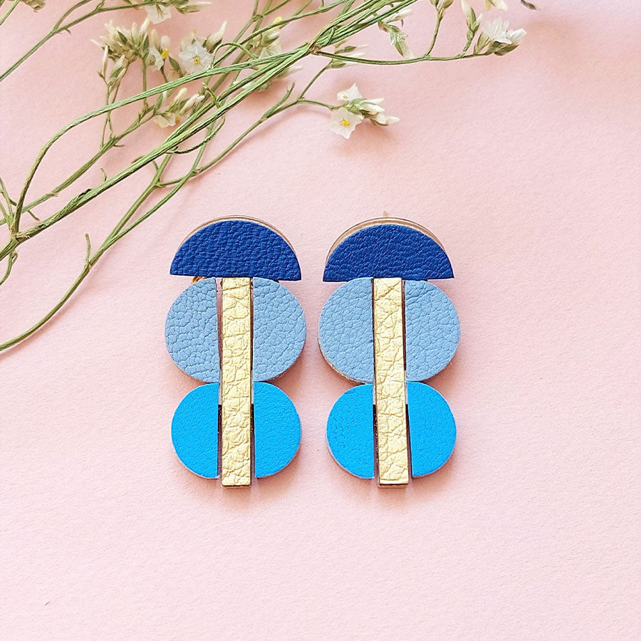 BOUCLES D'OREILLES MI CUIR MIX