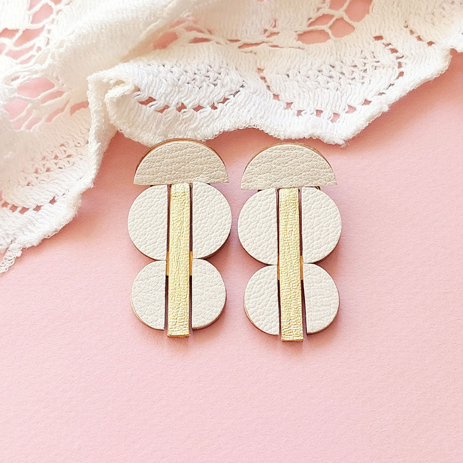 BOUCLES D'OREILLES MI CUIR MIX