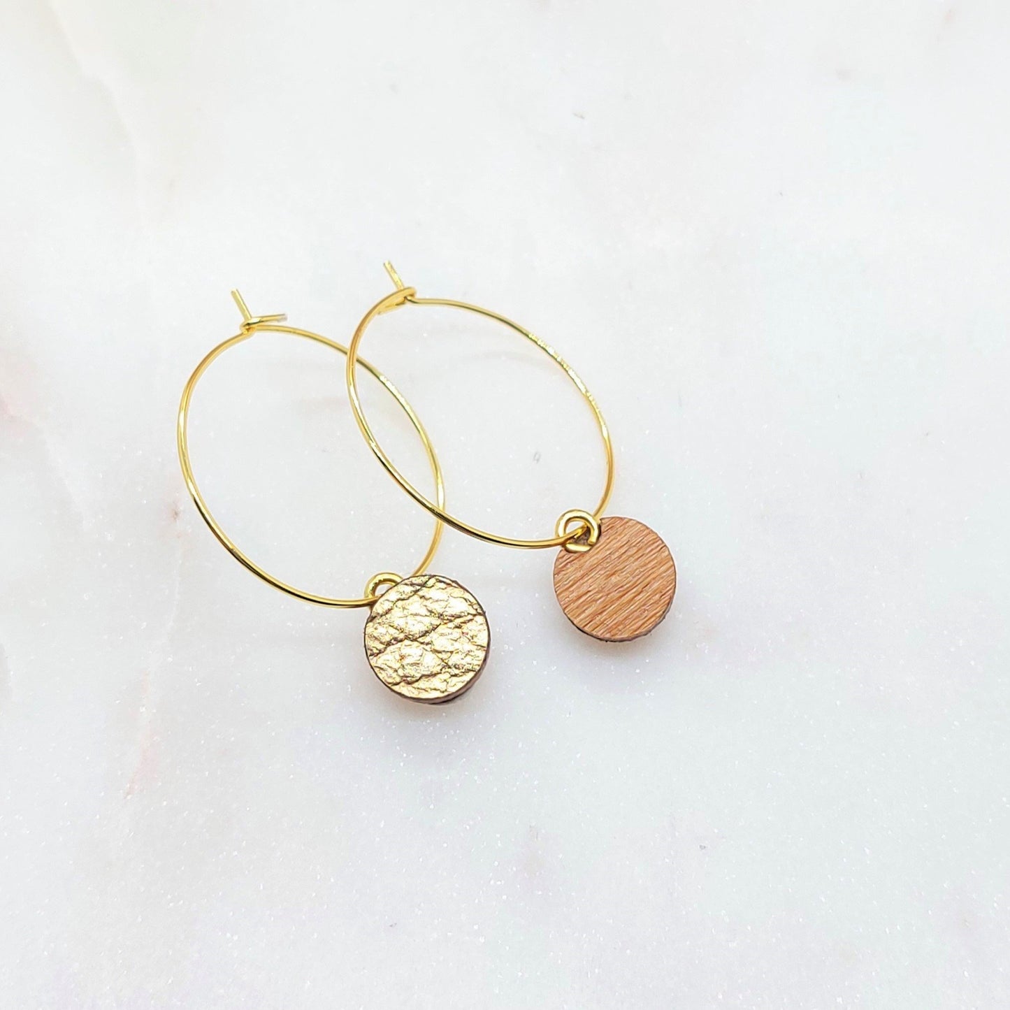 BOUCLE D'OREILLES CREOLES BILLIE ROND CUIR