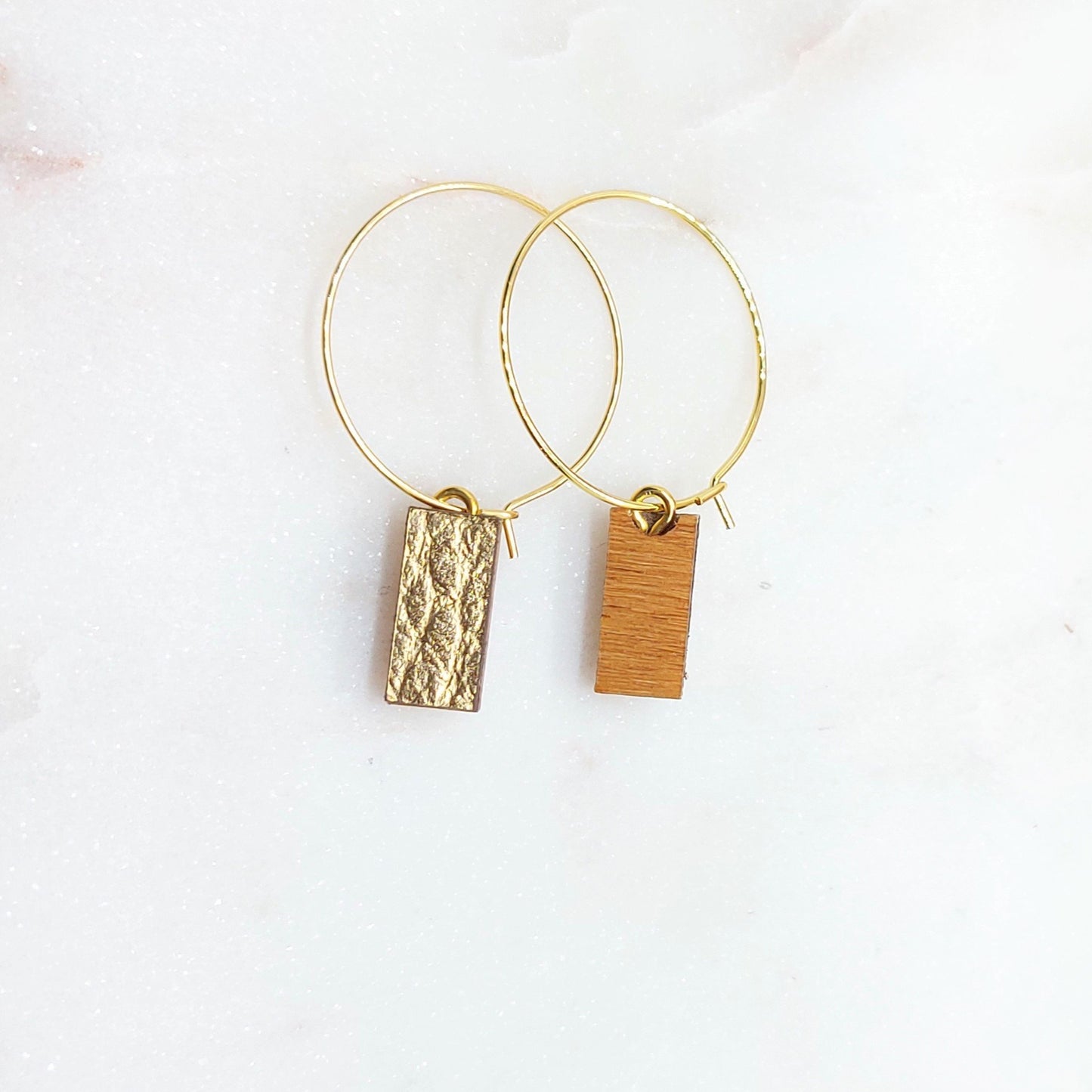 BOUCLES D'OREILLES CREOLES BILLIE TIGE CUIR