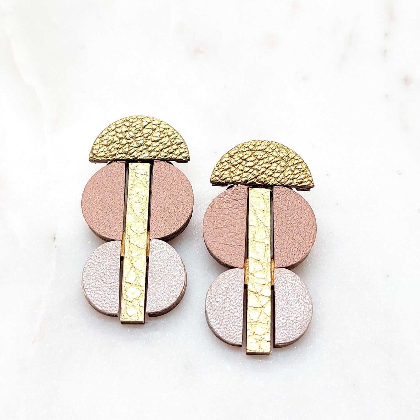 BOUCLES D'OREILLES MI CUIR MIX