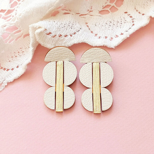 BOUCLES D'OREILLES MI CUIR MIX